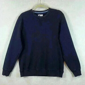 Boden Men’s Sweatshirt Size M Blue w/Stripes Crew Neck Long Sleeve